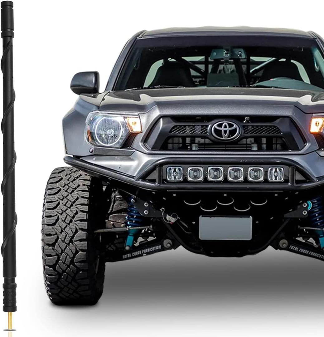 VOFONO 13 Inch Antenna Compatible with Toyota Tundra 2000-2022, Tacoma 1995-2015, Compatible with FJ Cruiser 2007-2015, New Spiral Flex Rubber Antenna Replacement Pickup Truck Accessories