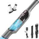 Zefiro Handheld Car Vacuum Cleaner, 22KPa Hand Held Vacuum Cordless Rechargeable with 2 HEPA Filters, 2 High Powerful Suction, 2 Nozzles, Portable Mini Dustbuster for Car, Home, Office, Pet Hair, S10 (Gray)