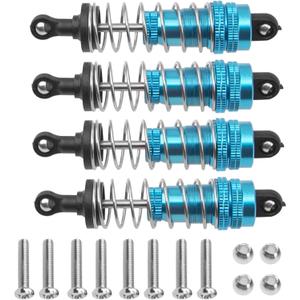 4Pack Vgoohobby 144001 Shock Absorber Damper Suspension Shocks Upgrade Parts Compatible with WLtoys 144001 124018 124019 1/14 RC Car Buggy (Blue)