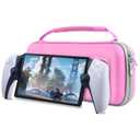 Orzly Carry Case designed for Playstation Portal remote player for PS5 Console holds accessories, Travel and Storage Protection for headset charger and more PINK/GREY - Gift box edition