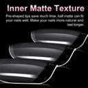 MEKK Short Coffin Nail Tips, 240PCS Full Cover Half Matte Soft Gel Nail Tips, Pre-Shaped Nail Extensions for Home DIY & Salon Use - 12 Sizes