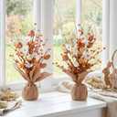 2 Pcs Neutral Easter Decorations 17 Inch Easter Table Centerpieces Decor Egg Tree Tabletop Decor Artificial Tree for Spring Party Home Decoration(Neutral Daisy)