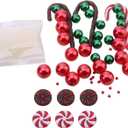1set Christmas Vase Filler, Red and Green Candy Cane Decor, Christmas Floating Vase Fillers for Home Table Centerpieces Decorations, red Green 1set