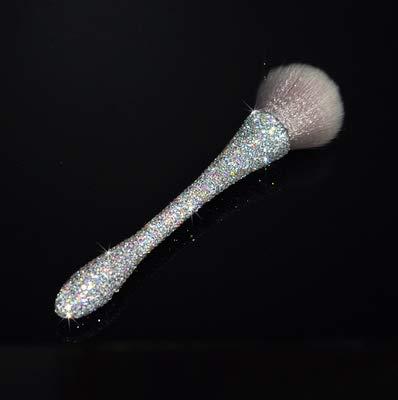 Bling Rhinestone Large Mineral Powder Brush Makeup Brush Cosmetic Brush Foundation brush Perfect For Large Coverage Powder Bronzer Blush Blending Buffing 1 piece (Silver)