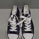 Adokoo Canvas Tennis Shoes for Women Low Top Casual White Black Sneakers for Women Lace Up Fashion Comfortable Walking Shoes, Size 37