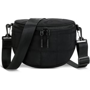 KKXIU Crossbody Sling Bag for Women Trendy Fanny Pack Vegan Leather Chest Bag | Trendy (3-black)