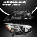 Headlight Assembly Clear Lens LH Left Driver Side Compatible with 2012-2014 Honda CR-V (LX, EX, EX-L, Touring) | Direct Replacement Front Headlamp w/Bulbs Included