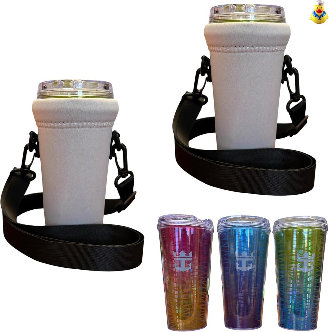 Cruise Ship Essentials Cup Sling Cruise Essentials 2024. Caribbean Cruise Must Haves. Cruise Ship Essentials 2024, Caribbean Royal, Caribbean cruise essentials 2024 (2-Pack) (White)