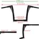 Ape Hangers for Motorcycle Handlebar - Ohhmoto 1-1/4" Diameter Sportster Handlebars Bar Compatible with Road King Glide Softail Slim Dyna XL 883 1200 Breakout Fat Boy 1984-2024,12" Rise Black
