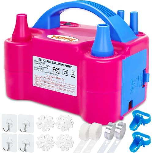 YEPVIE Electric Balloon Pump, Portable 2 Modes Balloon Blower Machine with 14 Balloon Arch Kits, Air Pump for Balloon, Ballon Inflator for Party Decoration
