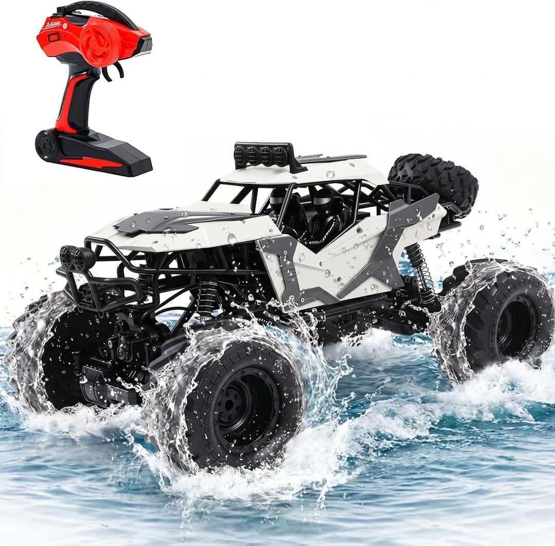 1:8 Large Amphibious RC Car for Kids 3+, Large 4WD Monster Truck