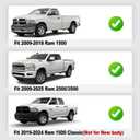 Tailgate Mat Fit for RAM 2500/3500 2009-2026 2027 & RAM 1500 2009-2018
Fits RAM 1500 Classic 2019-2024, Not Fit Drop-In Liners, TPE Tailgate Protector, Standard Tailgate Replacement Accessories