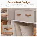 StorageWorks Shelf Baskets for Organization, Linen Closet Organizers and Storage Basket, Foldable Storage Bins, Closet Organizer Bins for Clothes, Brown & Beige, 3-Pack, Large
