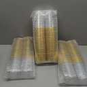 Vplus 150 Pack 12 OZ Reusable Gold Rimmed Clear Plastic Cups, Disposable Heavy Duty Plastic Cups Perfect for Party Christmas Wedding (EXP 01/01/30)