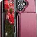 GOYIDA for iPhone 17 Wallet Case with Card Holder, PU Leather RFID Blocking Kickstand for Men and Women, Durable Shockproof Case for iPhone 17 (Red)