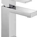 Delta Modern Matte Black Bathroom Faucet 1 Hole, Single Hole Bathroom Sink Faucet for Vanity, Metal Push-Pop Drain Assembly, Chrome 567LF-PP, Chrome, 1.2 GPM Water Flow, 1.2 GPM