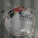 Hello I'm New Here Bright Floral Newborn Sign / 10" Round Dry Erase Fill in Infant Baby Hospital Round Photography Sign/Botanical Birth Announcement Circle Photo Prop