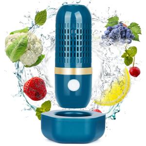 Cudinham Fruit and Vegetable Purifier Cleaner Washing Machine Upgraded Capsule Shape Disinfection OH-ion Purification Technology for Cleaning Veggie Grains Rice Meat Seafood, Forest Green