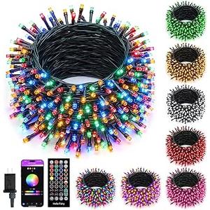 Minetom 82ft 250LED Color Changing Christmas Halloween Tree Lights, LED RGB String Twinkle Lights, 16 Milion Adjustable Colors Smart Fairy Lights with Remote & App & Timer for Xmas Tree Holiday Party