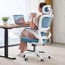 TRALT Office Chair Ergonomic Desk Chair, 330 LBS Home Mesh Office Desk Chairs with Wheels, Comfortable Gaming Chairs (Sky Blue), Pack of 1