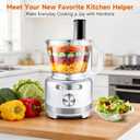 Homtone 16 Cup Food Processor Large, 9-in-1 Vegetable Chopper with 7 Blades for Shredding, Slicing, French Fry Cutting, Meat Grinding, Dough Kneading, 3 Speeds, Dishwasher Safe (Silver, 16 cup)