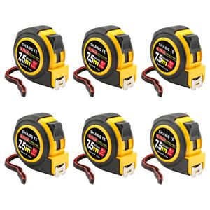 6 Pack Steel Measuring Tape, Tape Measure 25 ft, Measuring Tape Retractable, 25-Foot Basics Self-Locking Measurement Self Lock Auto Rule Imperial/Metric Tape Measure for Body