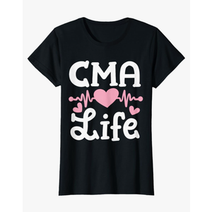 Medical Assistant MA Certified Medical Assistant CMA T-Shirt, Size M, Black