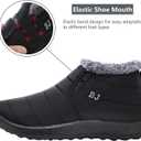 L-RUN Womens Winter Snow Boots Fur Lined Warm Ankle Boots Slip on Men's Snow Ankle Boots Lightweight Outdoor Footwear