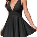 AI'MAGE Tummy Control Swimsuits for Women One Piece Swimdress 2025 Modest Bathing Suits Cutout Swim Suits Swimwear (Small, Black)