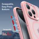 ESR for iPhone 15 Pro Max Case, Translucent Matte Case, Compatible with MagSafe, Military-Grade Protection, Classic Series, Frosted Pink