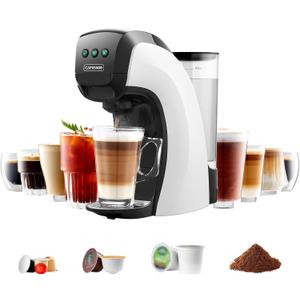 Warriors1 Coffee Maker for Keurig K Cup, Espresso Machine for Nespresso Original, Dolce Gusto Coffee Pods, Ground Coffee, Coffee Machine for Cappuccino & Latte, Programmable, 20 Bar, 28 oz Reservoir