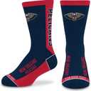 For Bare Feet NBA Unisex Kids Nba Mvp Crew Sock Youth (One Size, Team)