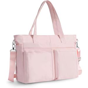 Tote Bag for Women, Lightweight Puffy Tote Bag Quilted Handbag Shoulder Bag for Travel, Work, Gym (Pink)