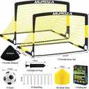 Soccer Goal, Kids Soccer Goals for Backyard Set, 2 Pack of Portable Pop Up Soccer Net with Soccer Ball, Cones, Complete Training Equipment for Youth, Toddler Outdoor Sports Games