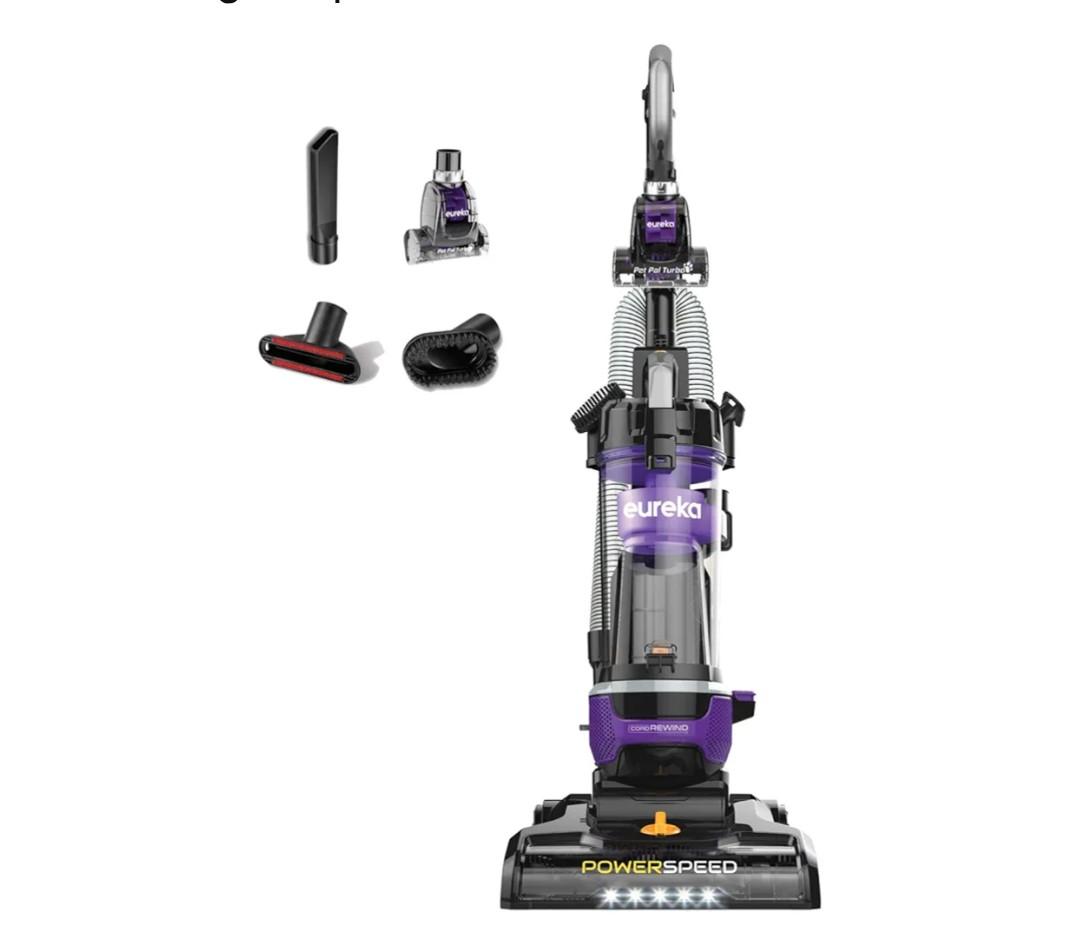 Eureka Powerful Lightweight Upright Vacuum Carpet and Floor, PowerSpeed NEU202 with Automatic Cord Rewind, Purple
