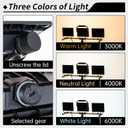 42000 Lumens Ultra Bright LED Work Light with Stand 3-Head Independent Switches Dimmable Flood Light IP66 Waterproof with 16FT Power Cable for Large Outdoor Jobsite Construction Farm