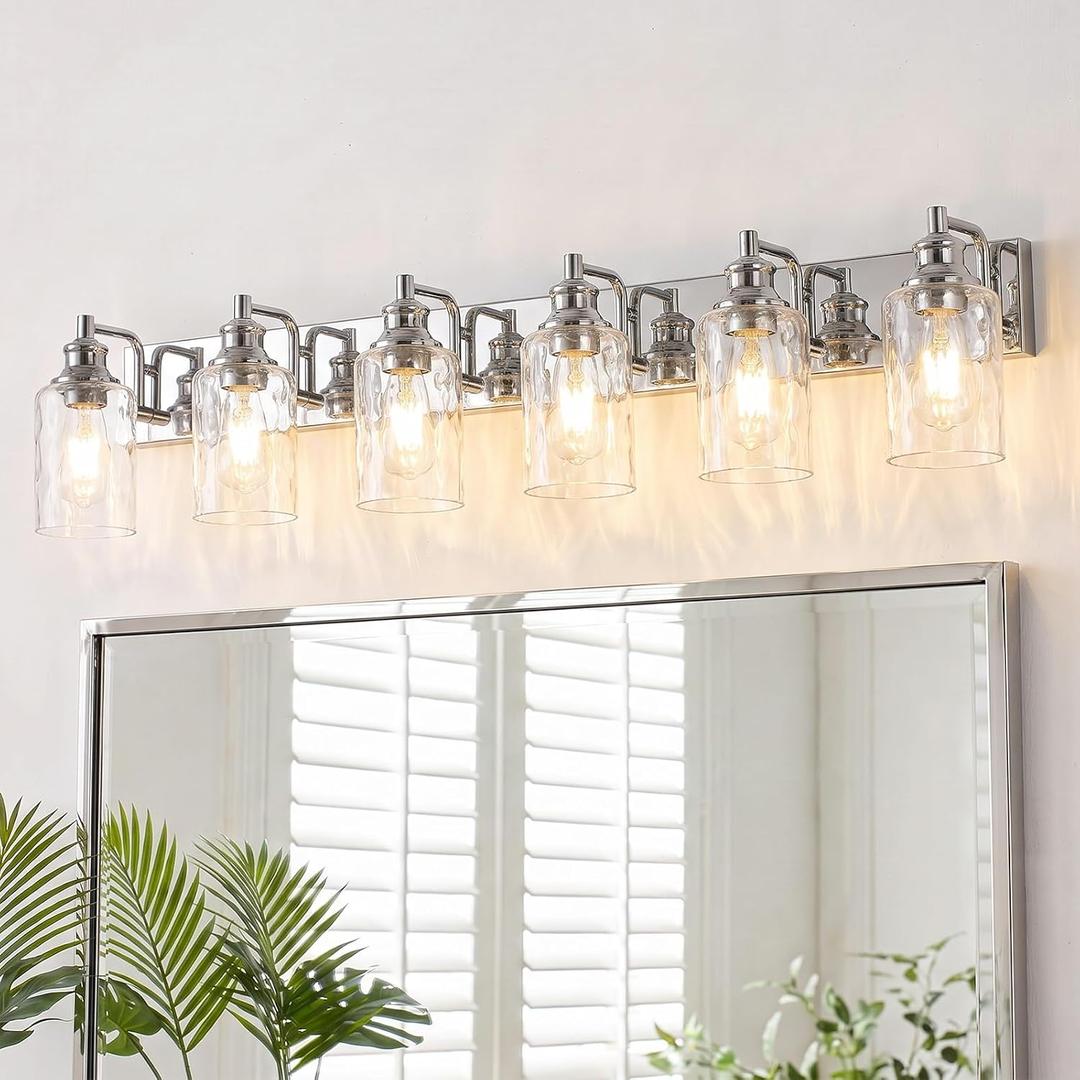 Bathroom Light Fixtures Over Mirror, 6 Lights Chrome Vanity Lights