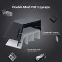 SDYZ XVX Shine Through Keycaps - Double Shot PBT Keycaps 60 65 75 100 Percent, Side Print Key caps Custom 131 Keys Set, Dye Sub Wave of Kanagawa Key caps for Mechanical Keyboards, Black