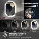 24x36 Oval LED Bathroom Mirror with Lights, Anti-Fog, Bluetooth Speaker, 3 Colors Temperature & Dimmable, Lighted Mirrors for Bathroom Wall with Memory Function, Waterproof, Shatter-Proof (36"L x 24"W, Silver-1 Pack)