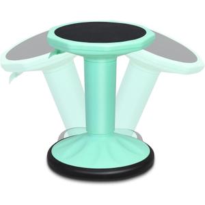Kids Adjustable Wobble Stool, 24 Active Learning Classroom Seat, Non-Skid Wiggle Chairs Improve Posture, Focus & Help ADHD/ADD, Flexible Student Wobble Stool for Classroom Seating (Green)