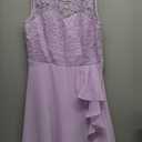 BeryLove Formal Cocktail Dresses Bridesmaid Wedding Guest Short Prom Dress Ruffle Hem Christmas Sleeveless Lace Gowns (Medium, Lavender)