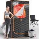 Portable Sauna Box, Personal Steam Sauna for Home with Steamer, Remote Control, Folding Chair and Mat, Portable Steam Sauna Tent, Home Spa for Relaxation
