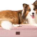 EHEYCIGA Orthopedic XL Dog Beds for Extra Large Dogs with Removable Washable Cover for Crate, Pink, 41x27