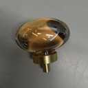 Champagne-Bronze Crystal-Brass Drawer Cabinet Knobs - 5 Pack Glass Brushed Gold pulls Hardware for Dresser Kitchen Bedroom Bathroom