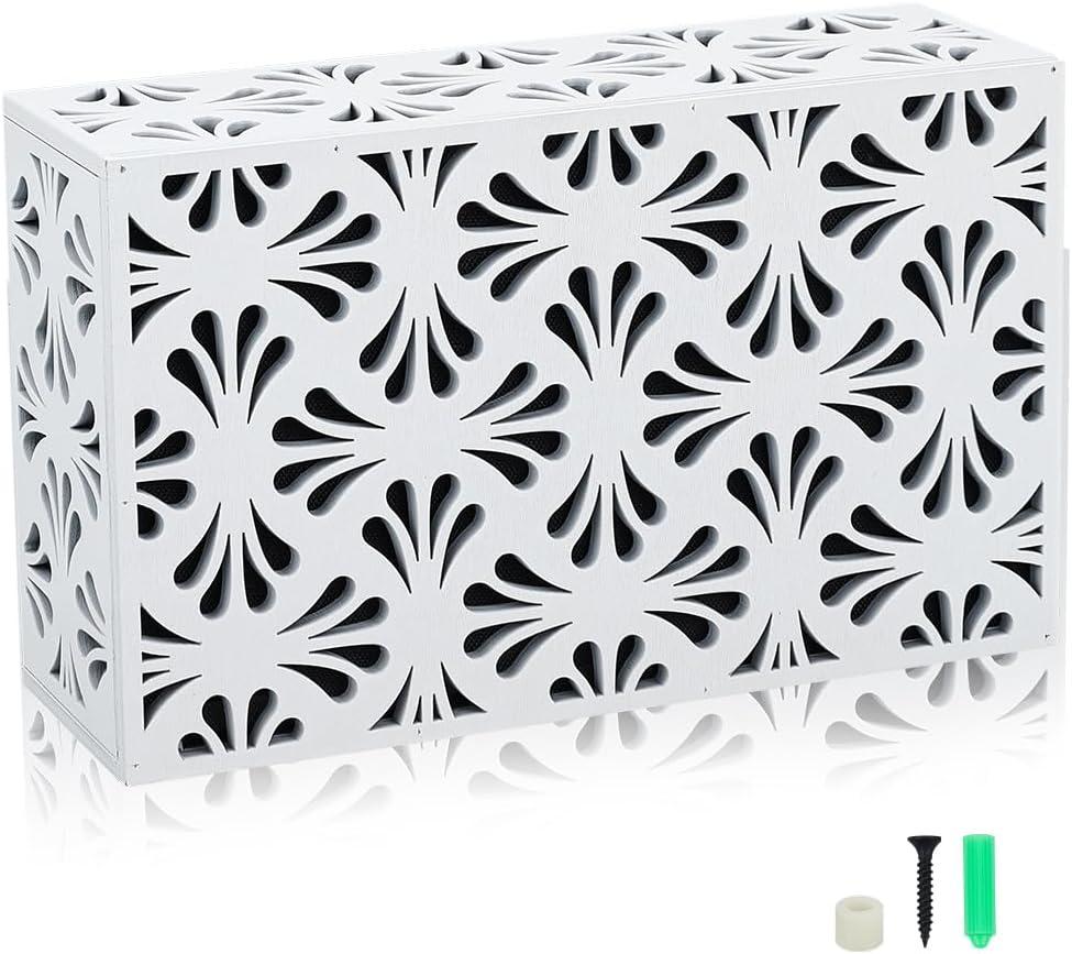 CUTHOLLOW Doorbell Chime Cover Box Plate for Wall Inside, Aesthetic Wooden Doorbell Cover for Home Upgrade Outdoor Indoor, Universal Fit and Easy to Install Decorative Modern Doorbell Box Only, White