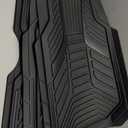 PIC AUTO Heavy Duty Rubber Floor Mats, Black Aluminum Film Car Mats Set, Front and Rear Car Mats with Anti-Slip Backing, All Weather Protection, Trim-to-Fit for Automotive SUV, Sedan, Van