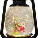 Christmas Snow Globes, Musical Christmas Tree Snow Globe Lantern with Swirling Glitter Lighted Water Lantern Music Box with 8 Songs for Xmas Decoration Gifts