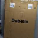 BABELIO 36 Inch Extra Tall Baby Gate with Cat Door,29.5-40" Metal Pet Door for Stairs,Doorways,House,Auto Close,Easy Walk Thru,Black