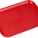 Carlisle FoodService Products Cafe Fast Food Cafeteria Tray with Patterned Surface for Cafeterias, Fast Food, And Dining Room, Plastic, 17.87 X 14 X 0.98 Inches, Red