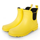 ShedRain GOGO Chelsea Short Rubber Rain Boots for Women, Comfortable Cotton Lining, Waterproof Exterior, Anti-Slip Lug Sole Garden and Outdoor Work Boots, Adjustable Width, 11